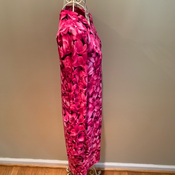 MICHAEL KORS Pink Floral Mini Dress W/Long Sleeves - Picture 5 of 8